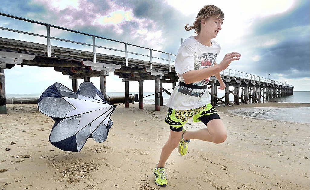 Muay Thai exponent Dallas Dean training on Urangan Beach ahead of his state title fight on Saturday. Muay Thai exponent Dallas Dean training on Urangan Beach ahead of his state title fight on Saturday.